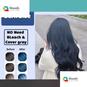 Dark Blue Color No Need Bleach Plant Hair Dye Cream 200ML (1 Box)