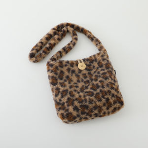 Girls Leopard Caps Bag Sets Fashion Beret Children Autumn Winter Plush Hat Baby Accessories Messenger Backpack For Kids 2-6 Year