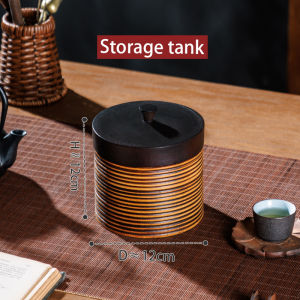 ไม้เนื้อแข็งแกะสลักวินเทจตกแต่งชากระป๋องทรงกระบอกกล่องเก็บของผลไม้แห้งขนมขบเคี้ยวที่เก็บกล่องขนมที่มีฝาปิด