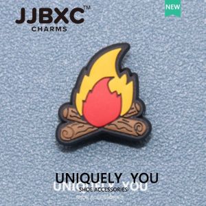 Jibbitz charm Shoe Buckle Shoe Accessories New Style Accessories Shoe Flower Suitable for Shoe Decoration Accessories Small Charcoal Flame Combination Series Shoe Flower