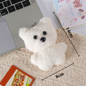 Cute Bear Doll Pendant Chubby Bear Doll Key Ring Puppy Plush Toy Bag Decoration Accessories