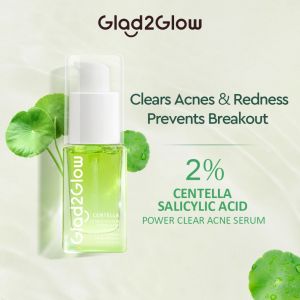 Glad2Glow Centella Salicylic Acid Power Clear Acne Serum Centella Acne Serum 2% Encapsulated Salicylic Acid Unclog Pores Treat Breakout Soothe Redness Facial Serum 17ml