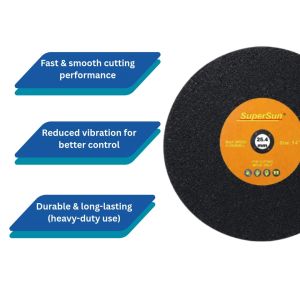 Super Sun 14 Inch Cutting Disc 355x3.0x25.4mm Speed Cut Abrasive Wheel for Metal Chop Saw Heavy Duty