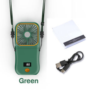 Kipas Portable Power Bank 3000MHA USB Mini Fan Upgrade Version Digital Display Neck Fan Destop Fan Desktop Pocket Folding Fan Kipas Mini 风扇