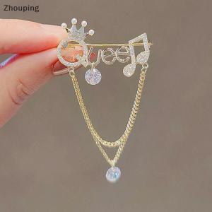 【ZP】Cute Rhinestone Queen Crown Angel English Letter Tassel Brooch Pin for Women Fashion Accessories Hijab Pin Jewelry Gift