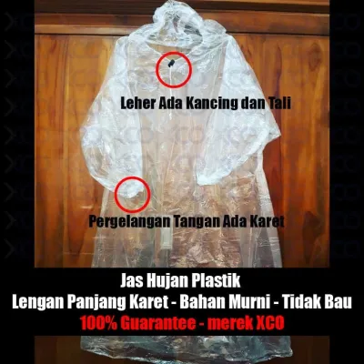 Jas Hujan Plastik Bening Transparan