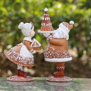 DGFDF Cartoon Santa Claus Ornaments Unique Exquisite Resin Santa Claus Statues 6 Styles Cute Christmas Ornament Christmas