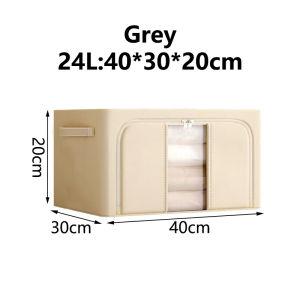 Ainossi Storage box organizer for clothes with zipper cover bedroom large capacity Oxford fabric foldable steel stand shelf collapsible Clothes Organizer Cabinet For classification