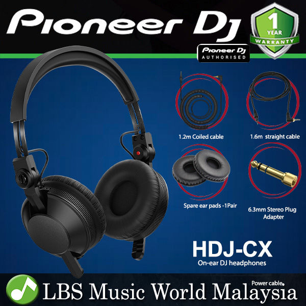 Pioneer DJ HDJCX Closed Back Dynamic Professional On Ear DJ Headphones Black (HDJCX HDJ CX