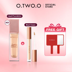 O.TWO.O 3PCS Face Makeup Set Daily Use Base SPF30 PA+++ Full Coverage Long-Lasting Waterproof Foundation+Natural Concealer +Ultra-Thin Professional Makeup Brush