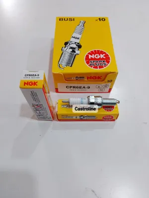 ( NGK ) 10PCS 1 KOTAK BUSI CPR6EA BUSI DRAT PANJANG MOTOR BEAT / VARIO / SCOOPY / SPACY / CB150R / MEGAPRO / VERZA / SUPRA X 125 / KHARISMA / REVO / JUP MX / VIXION