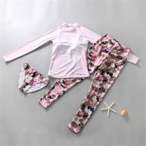 Baju Renang Dewasa Luar Wanita Rashguard Yoga 3pcs/Set Lengan Panjang Atasan Celana Panjang Celana Panjang Pakaian Pantai Selancar Angin Snorkeling Tabir Surya swimwear