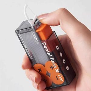 Automatic Floss Pick Dispenser Toothpick Organiser Hygienic Snap Closure Plastic Storage Case For Purses Pockets