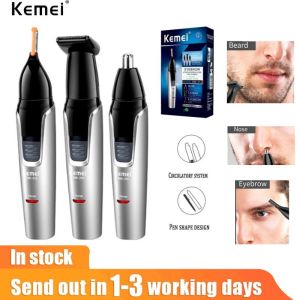 Kemei 3in1 Rechargeable Nose Trimmer Beard Trimer for Men Ear Cleaning Eyebrow Nose Hair Trimmer for Nose and Ear Shaver Hair Removal