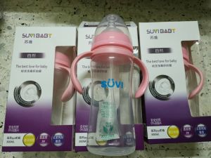 【READY STOCK MALAYSIA】♪~Newborn Baby Feeding Bottle  Width Mouth Silicone Straw Drinking Milk Bottle~♪