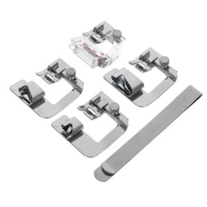 5Pcs Sewing Machine Presser Foot Set Metal Zinc Alloy Durable Home Universal Edge Finishing Tool DIY Fabric Strip Marking