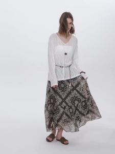 DUSHU 2026 New Summer Womens Openwork Loose long Sleeve Knit Top Relaxed Sheer Shirt for Coquette & Quiet Luxury Commute Style2026