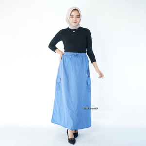 CELANA KULOT RAWIS SEMI JEANS - KULOT JEANS RAWIS BAWAH