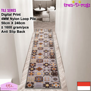 Tren-D-rugs Keset kaki digital print alas lantai dapur kamar ruang tamu panjang lorong runner kitchen mat anti slip 50 cm x 240 cm - NMs