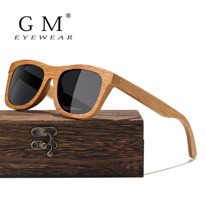 Gm-polarized Wooden sunglasses, natural bamboo frame, handmade