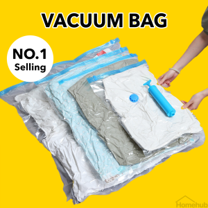 Homehub Vacuum Storage Bag Ziplock Vaccum for Travel Compression Clothes Sealer Hand Roll Pump Organiser