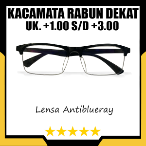 Kacamata Baca Plus Lensa Anti Radiasi Frame Semi Rimles Untuk Pria dan Wanita Ukuran Lensa +1.00 sampai +3.00