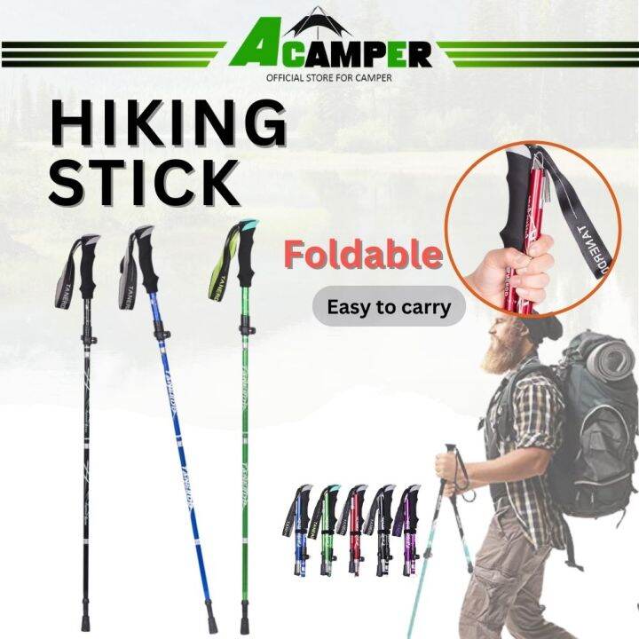 Hiking Stick Adjustable Walking Stick Tongkat Hiking Gunung Tracking 