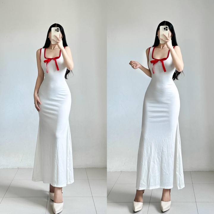 MADEL LINE Knitted Sleeveless Plain Long Dress/One size fit XS to  small-raven | Lazada PH