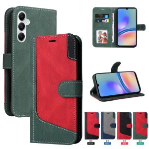 เคสโทรศัพท์ใหม่สำหรับ Samsung Galaxy A05 A15 A25 5G 3กระเป๋าสตางค์หนังสีเคสโทรศัพท์2พลิกช่องการ์ด
