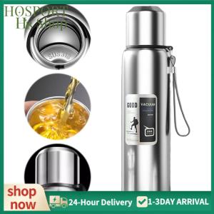 【HPS】 600-1000ml 316 Stainless Steel Insulated Thermal Water Bottle W/Handle Rope Thermal Mug Cold Thermal Tumbler for Hot Cold Drink