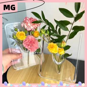 【Magical House】[ New Hot Fashion] Acrylic Photo Frame Vase Modern Hydroponic Flower Vase Desktop Plant Holder Ornament Home Gift Wedding Table Center Decor