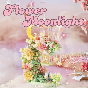 Sembo Flower in Moonlight Building Blocks Educational Toys Children Cute Cat Flowers Carousel Swing