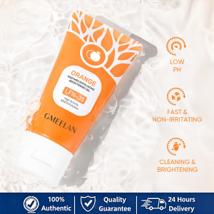 GMEELAN Orange Extract Exfoliating & Whitening Gel – Face and Body Scrub Removes Acne and Blackheads