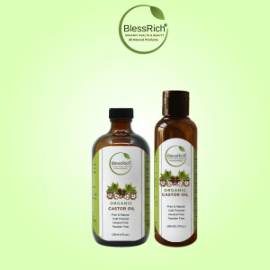BlessRich Organic Castor Oil 100ml and 120ml Pure 100% Natural Cold Pressed Paraben Free hexane free Hair & Brow Growth Skin & Nails