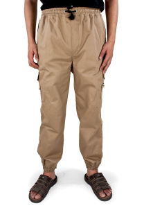 Java Seven ISC 412 - Celana Jogger Pinggal Karet Tali elastis Pria Java Seven Warna Coklat