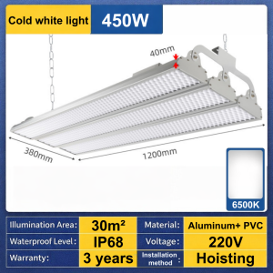 450W LED High Bay Light Anti Glare Factory Warehouse Light Industrial Workshop Light
