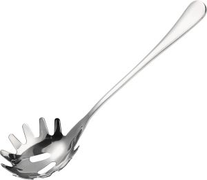 Alipis Stainless Steel Spaghetti Spoon Server 9.44In Pasta Serving Utensil with Comfortable Handle for Noodles Eggs Dumplings - Kitchen Tool for Home and Restaurant