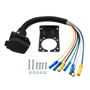 Weatherproof 7 Pin Electrical Motorhomes Socket Wiring Adapter Kit for Secure Connection in Trucks and Camping Vehicles