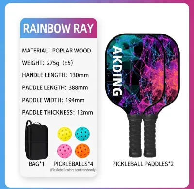 YUEDA Wood Pickleball Paddle for Beginners Anti-Slip Cushion Grip Pickleball RacketDurable Indoor/Outdoor Pickleball Gear for Training and Fun