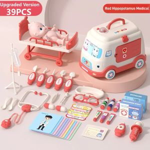 【SG Seller】Childrens Doctor Toy Ambulance Set Simulating Medical Equipment Play House Doctor Role-playing Educational Toy