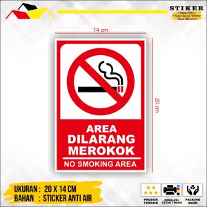 STIKER tulisan AREA DILARANG MEROKOK DAN VAPE