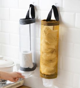 ที่เก็บถุงพลาสติก กล่องเก็บถุงพลาสติก ที่เก็บถุงขยะ แบบตะข่ายแขวนผนัง พร้อมรูดึง ใช้ซ้ําได้ สําหรับห้องครัว