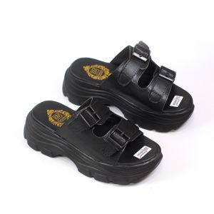 Gevani Sandal Wanita Selop Wedges Celebrity Sole 5 Cm Hitam Hijau Ungu Moca Salem Putih (651)