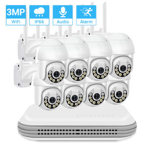 Hamrol New 3MP 8CH Wireless CCTV System Mini NVR HD PTZ IP Camera WiFi Security System P2P XMEYE APP