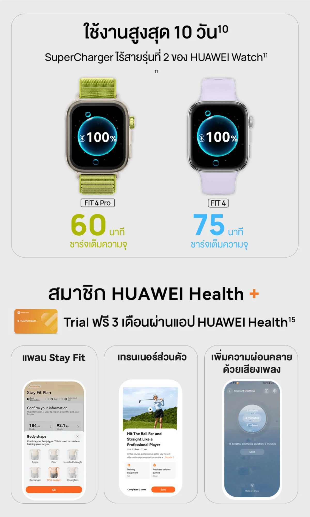 HUAWEI WATCH FIT 4 Series สมาร์ทวอช นาฬิกา smart watch การจัดการด้านสุขภาพขั้นสูง