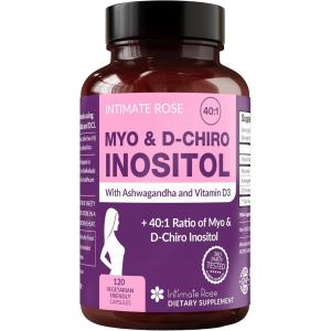 Intimate Rose Myo-Inositol & D-Chiro Inositol for Women - Hormone Balance & Ovarian Support for Women - Ideal 40:1 Ratio Vitamin D3 + Ashwagandha