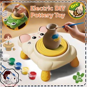 Kids DIY Electric Pottery Toy Clay Wheel Toy No-baking Clay Handmade Pottery Making Educational Toy