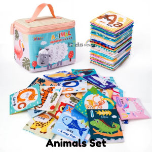 26 pcs Soft Cards Alphabet Animals Number Fruits And Vegetable | Soft ABC Flash Cards Educational Early Learning Infant