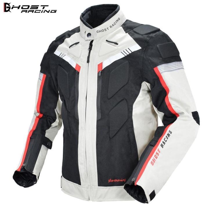 GHOST RACING Waterproof Motorcycle Armor Jacket Reflective Off-road ...