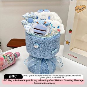 Sanrio Kuromi Bouquet Set Doll Plush With Gift Box And Greeting Card Creative Cute Animal Doll